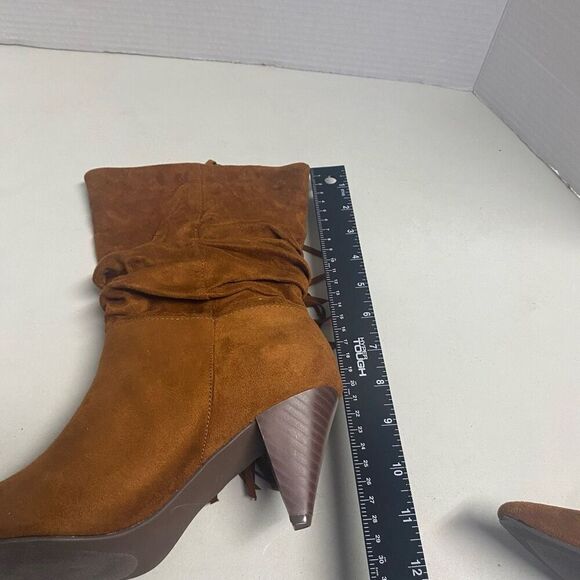 JUST FAB Women’s Sanna Heeled Boots Size 7 Camel NEW WITH DEFECTS - Picture 8 of 12